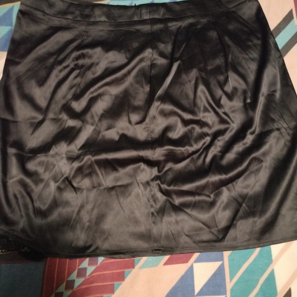 Black satin skirt